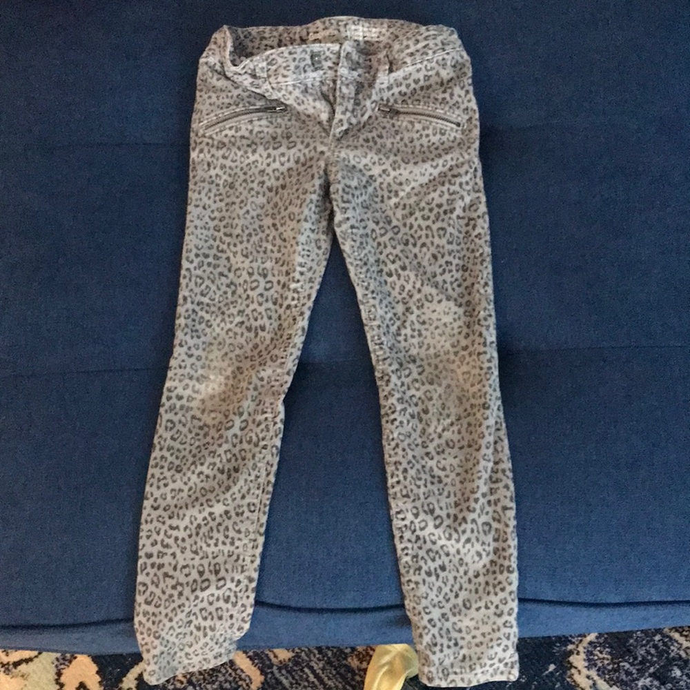 Gap Girls Grey Leopard Print Corduroy Pants